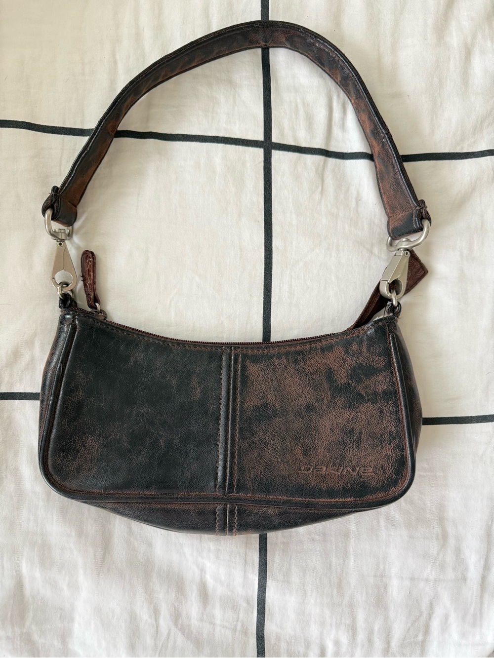 Dakine Distressed Chocolate Brown Leather Mini Shoulder Bag